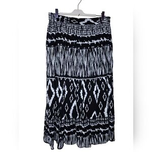 Chaudry KC Women's Black and White Patterned Maxi  Skirt Size XL